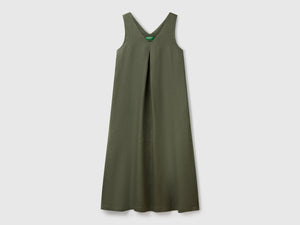 Vestito smanicato in puro lino