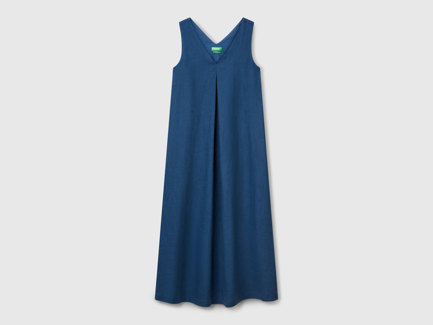 Vestito smanicato in puro lino da donna avio | Benetton Outlet