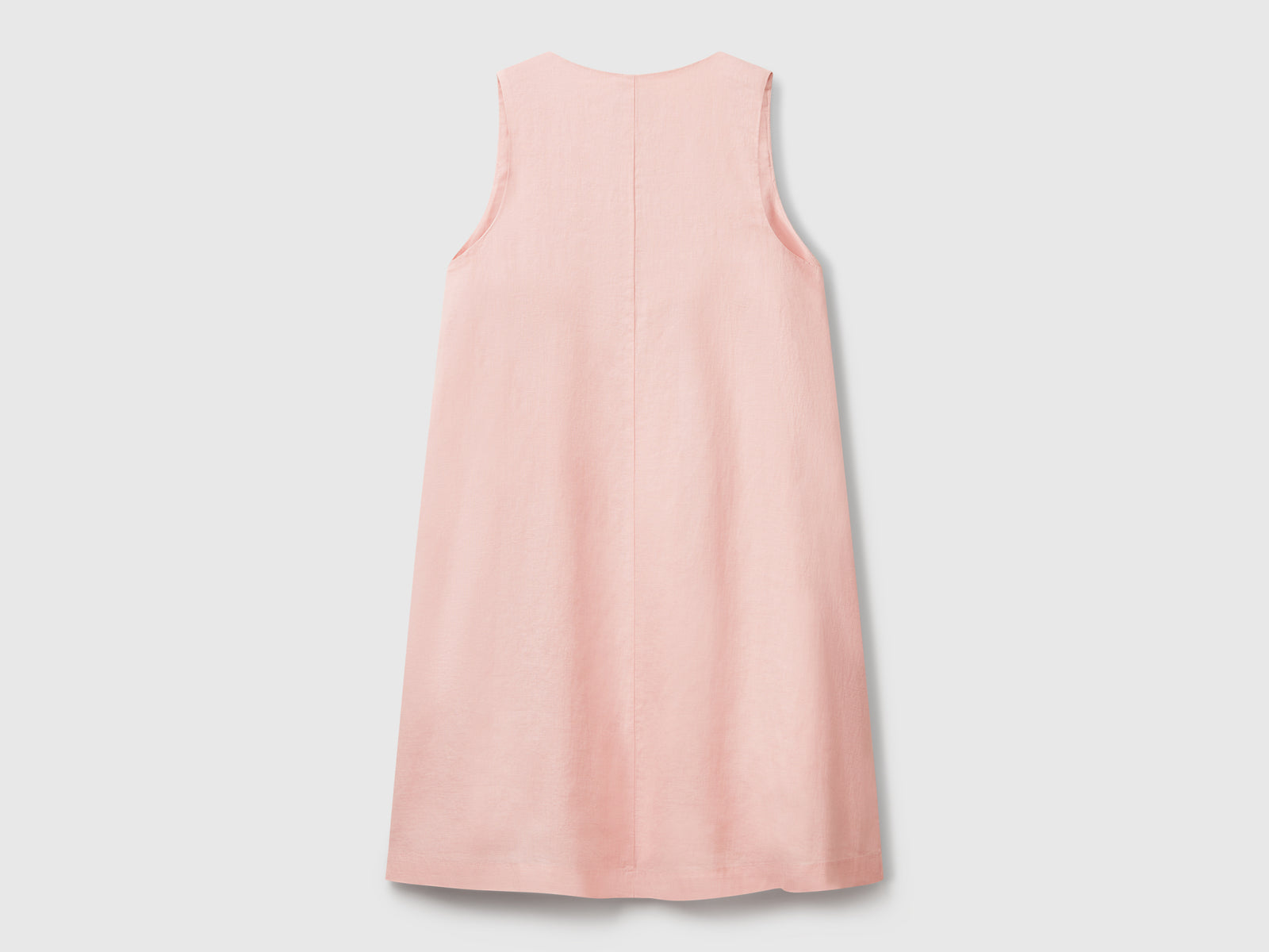 Vestito smanicato in puro lino da donna rosa tenue 2 | Benetton Outlet