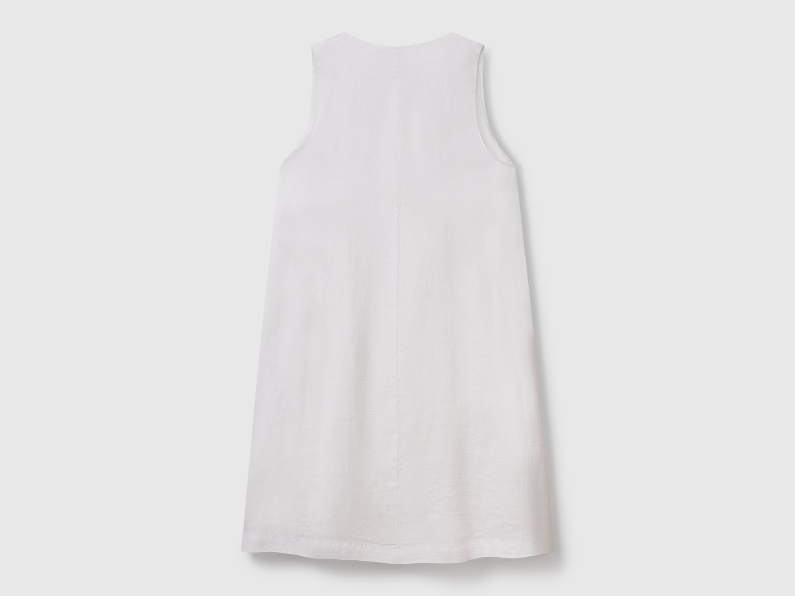 Vestito smanicato in puro lino da donna bianco 2 | Benetton Outlet