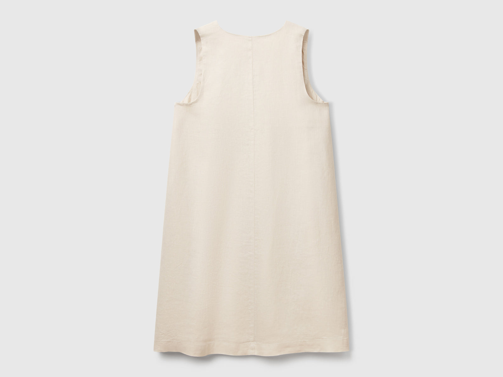Vestito smanicato in puro lino da donna beige 2 | Benetton Outlet