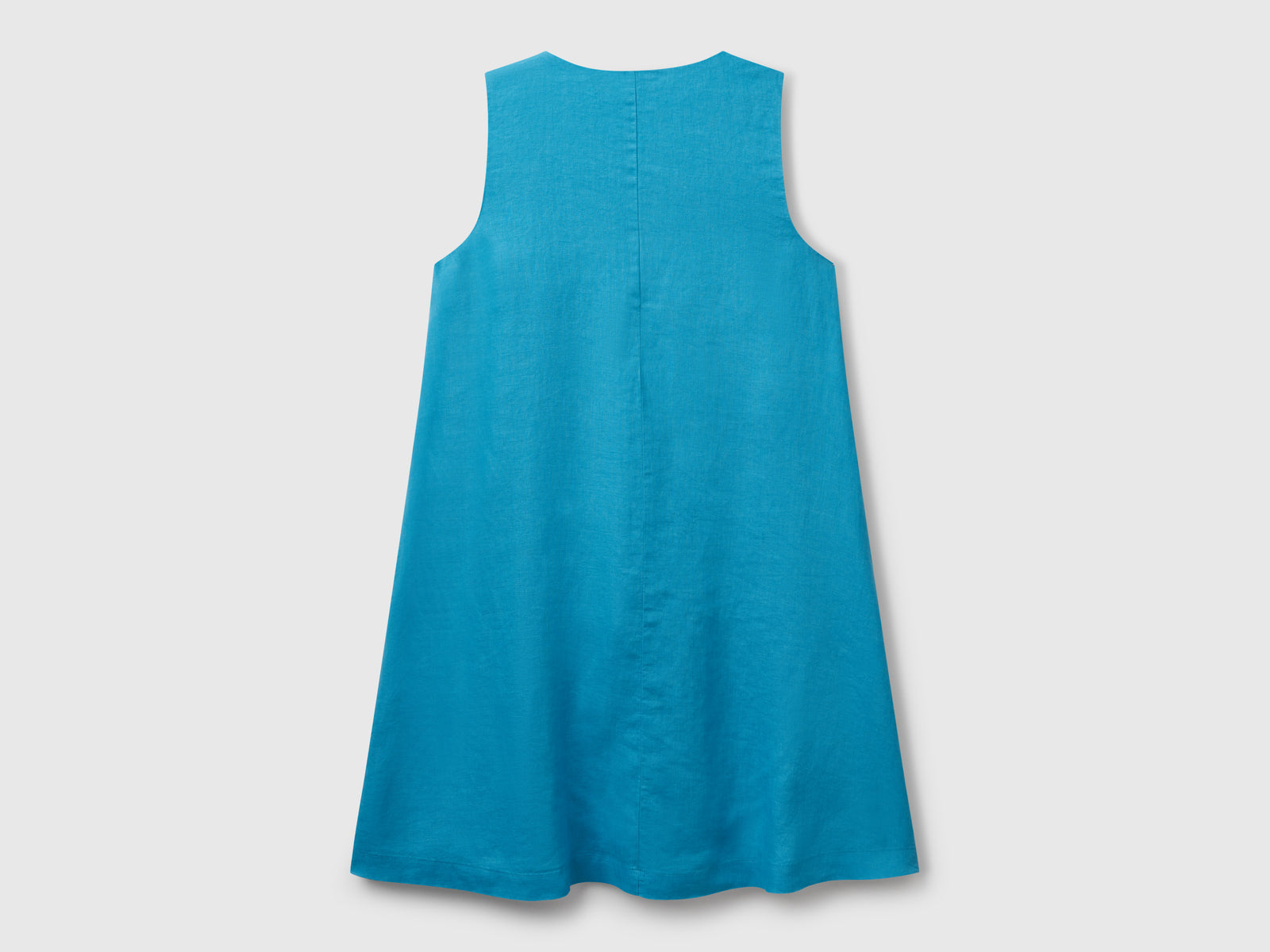 Vestito smanicato in puro lino da donna turchese 2 | Benetton Outlet