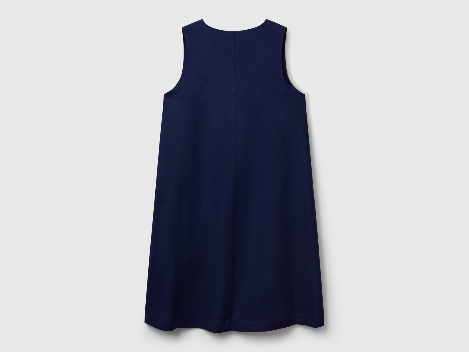 Vestito smanicato in puro lino da donna blu scuro 2 | Benetton Outlet