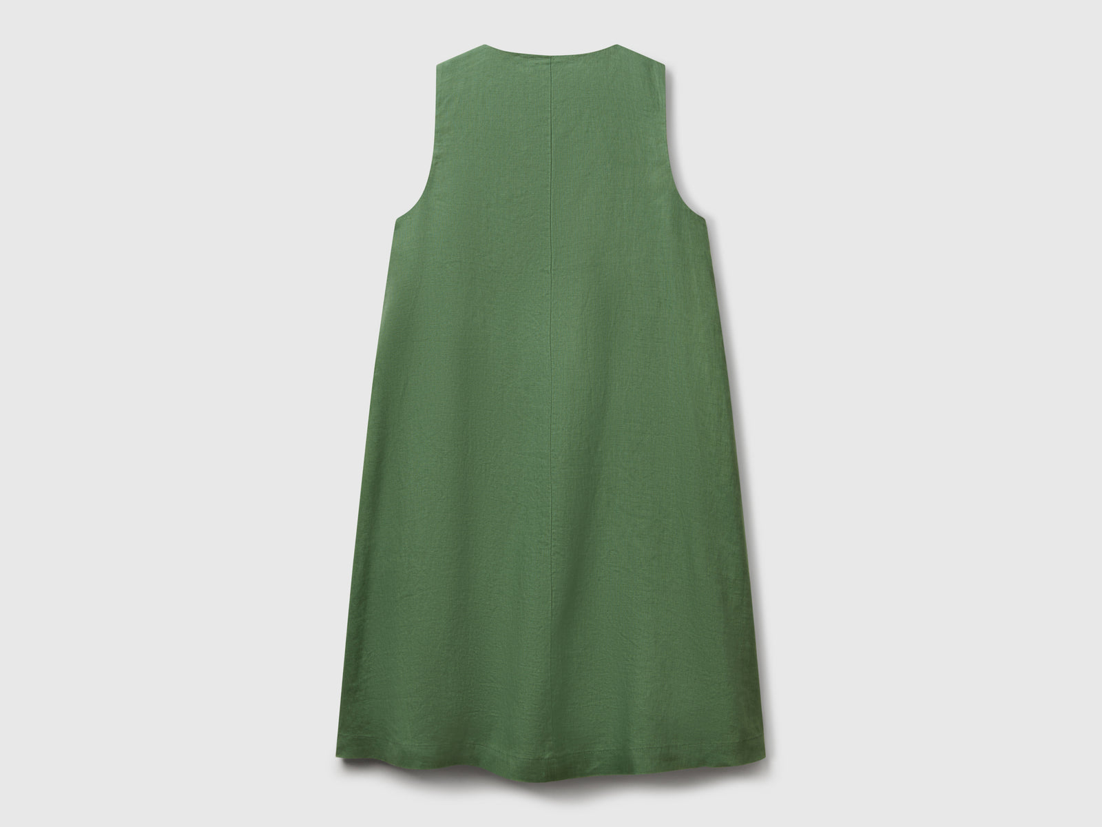 Vestito smanicato in puro lino da donna verde 2 | Benetton Outlet