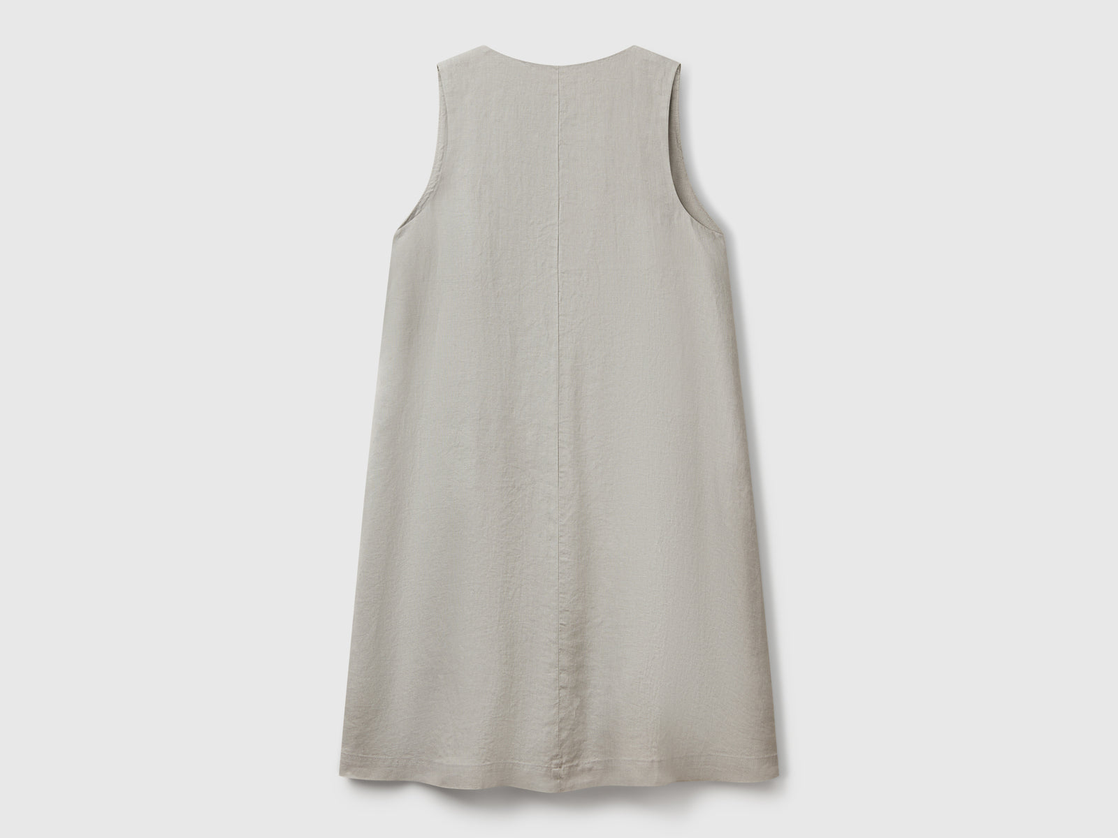 Vestito smanicato in puro lino da donna grigio 2 | Benetton Outlet