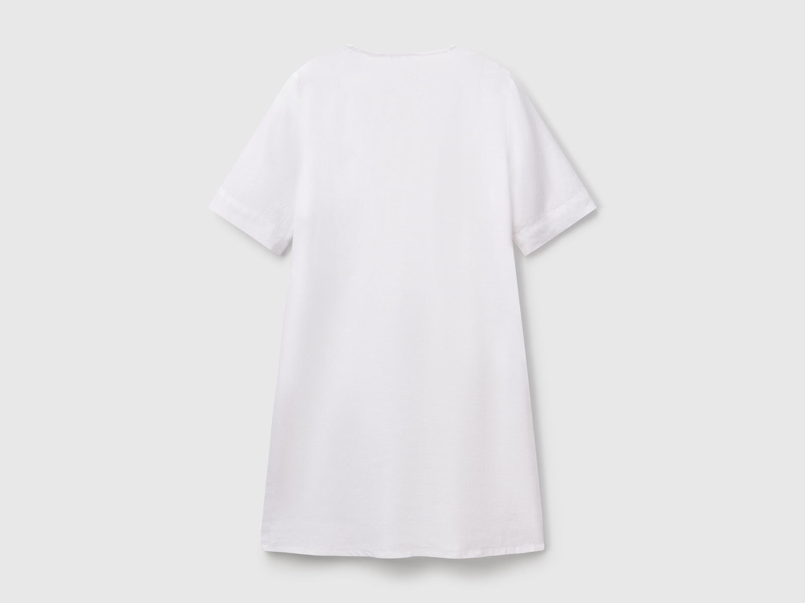 Abito a manica corta in puro lino da donna bianco 2 | Benetton Outlet