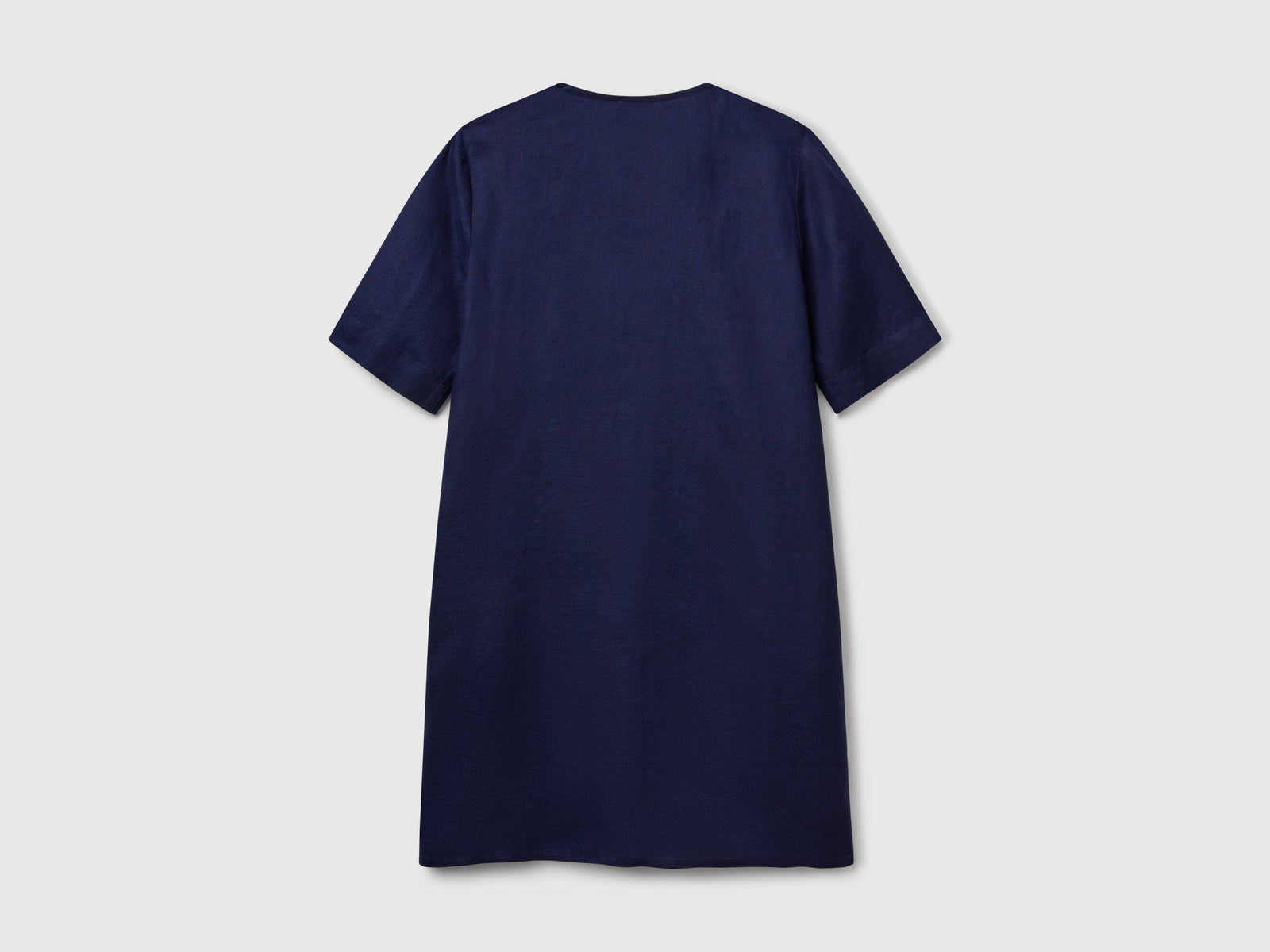 Abito a manica corta in puro lino da donna blu scuro 2 | Benetton Outlet