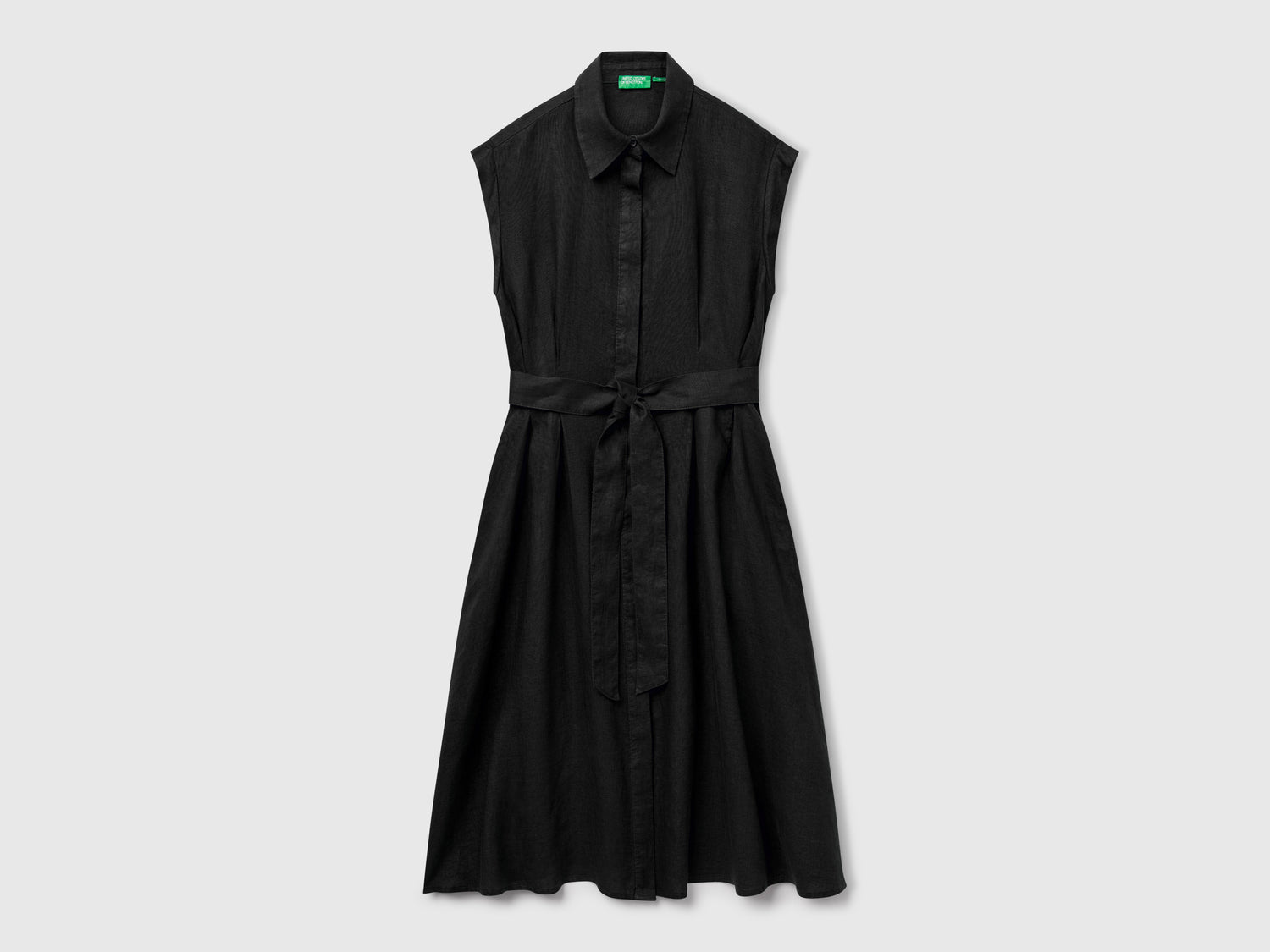 Chemisier in puro lino da donna nero | Benetton Outlet