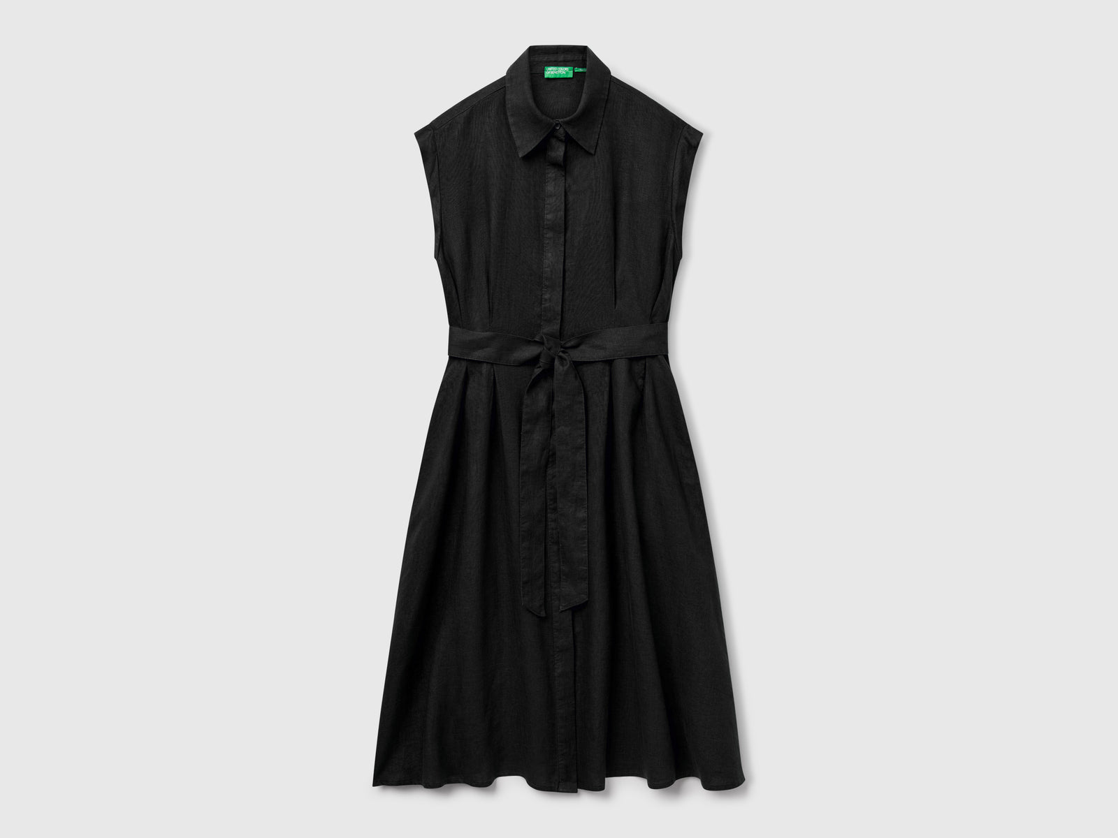 Chemisier in puro lino da donna nero | Benetton Outlet