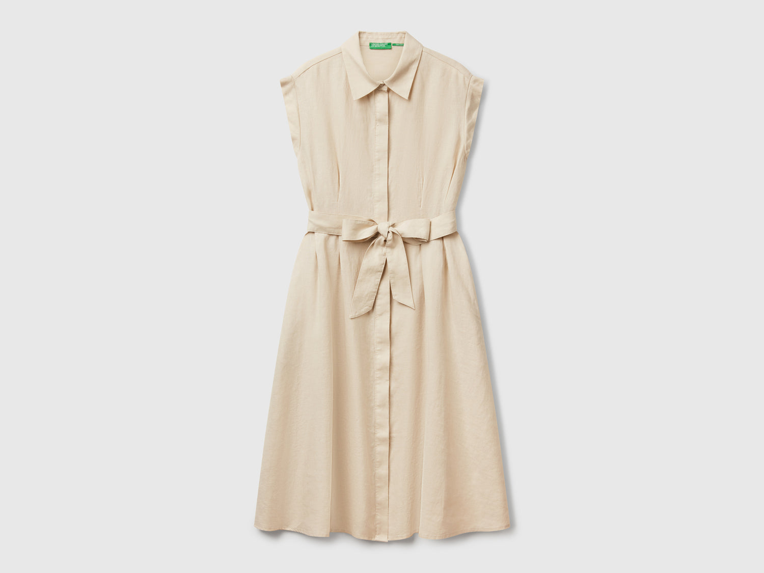 Chemisier in puro lino da donna beige | Benetton Outlet
