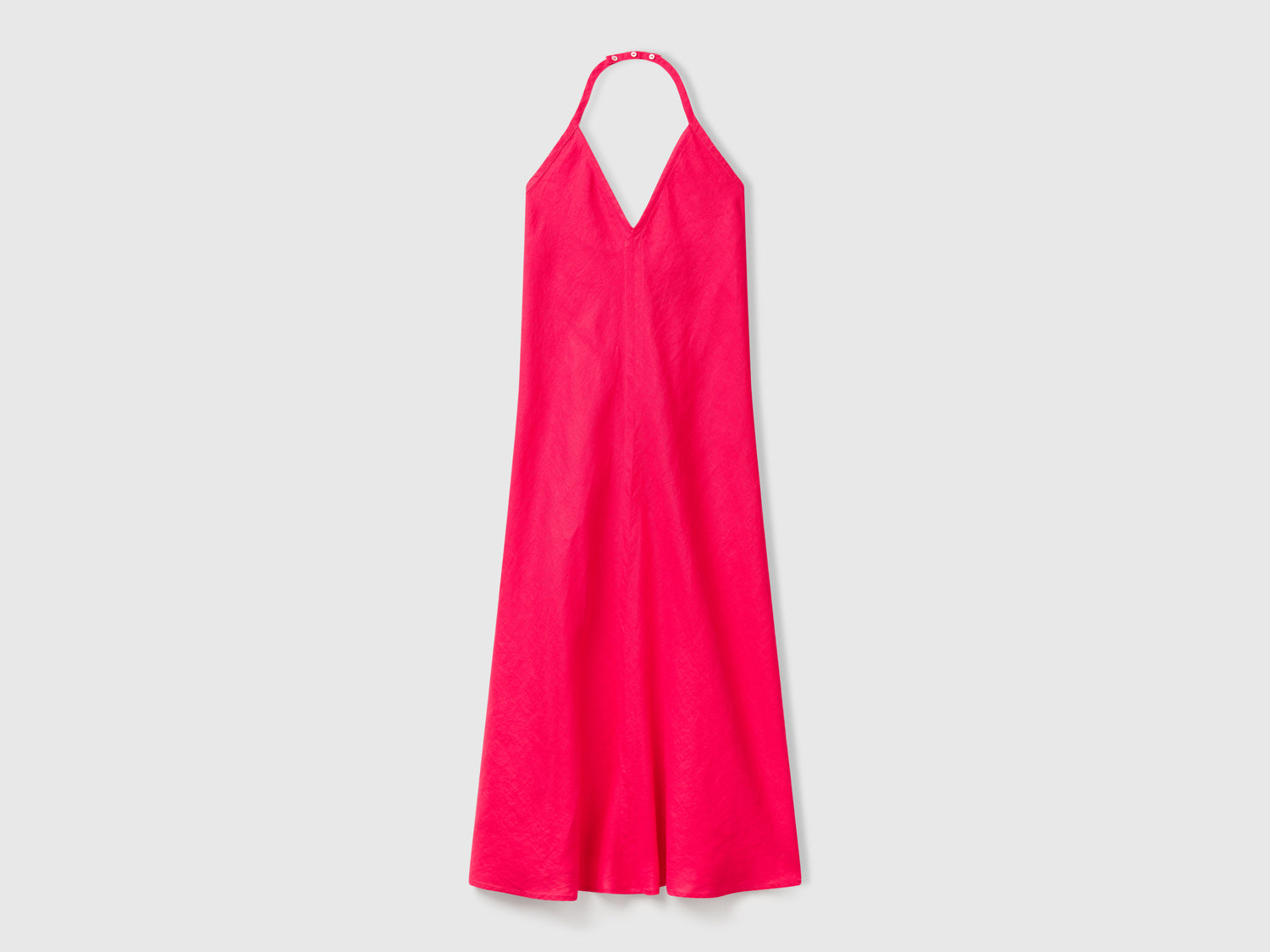 Vestito lungo in puro lino da donna fucsia | Benetton Outlet