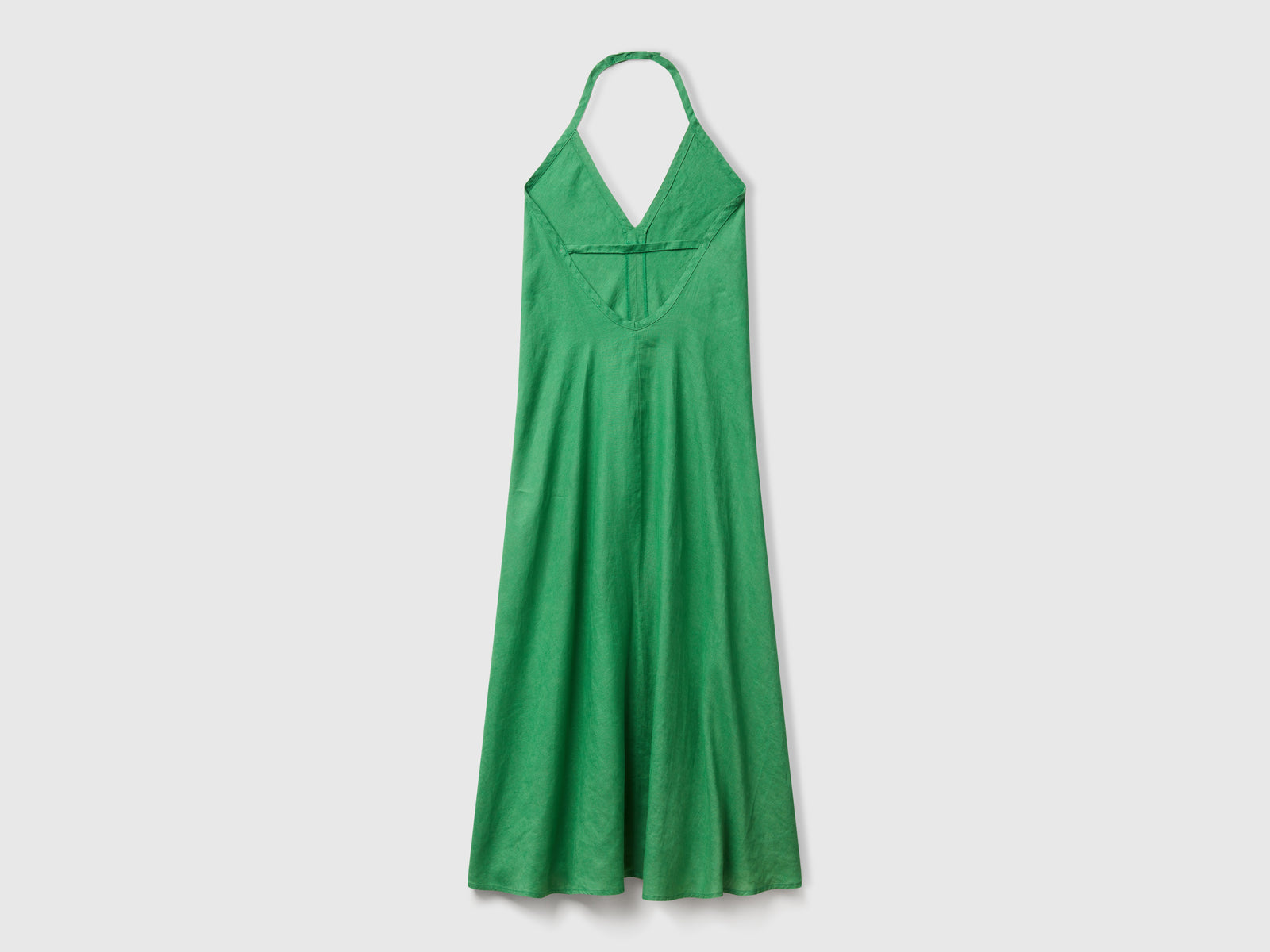 Vestito lungo in puro lino da donna verde 2 | Benetton Outlet