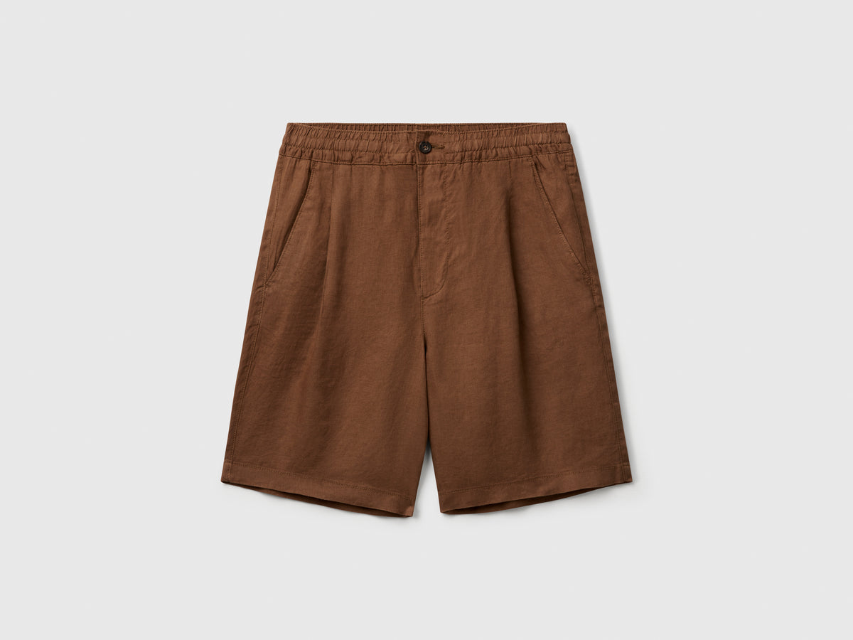 Bermuda con coulisse in puro lino