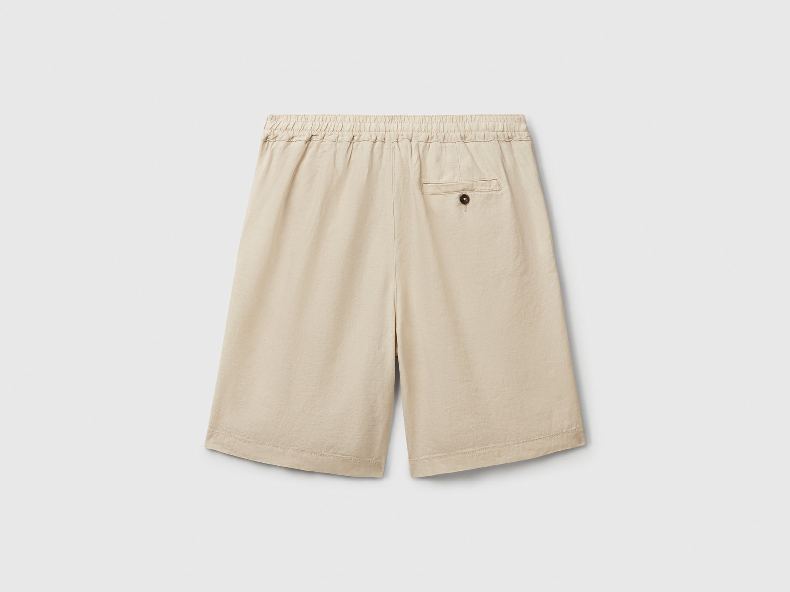 Bermuda con coulisse in puro lino da uomo beige 2 | Benetton Outlet