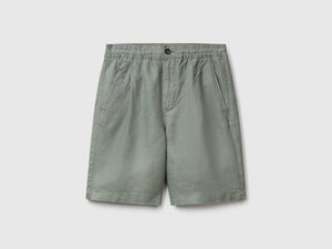 Bermuda con coulisse in puro lino
