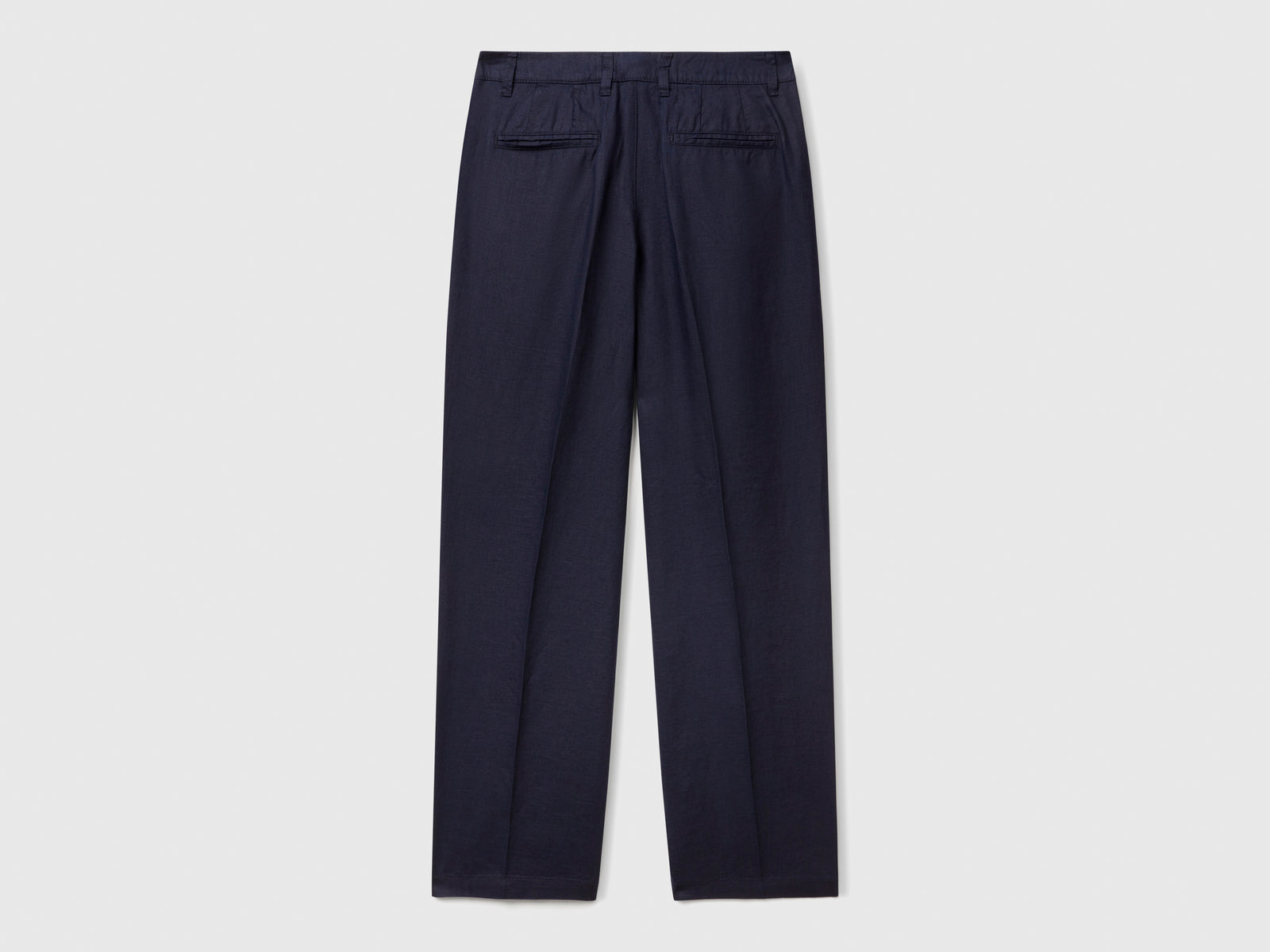 Chino ampi in puro lino da uomo blu scuro 2 | Benetton Outlet