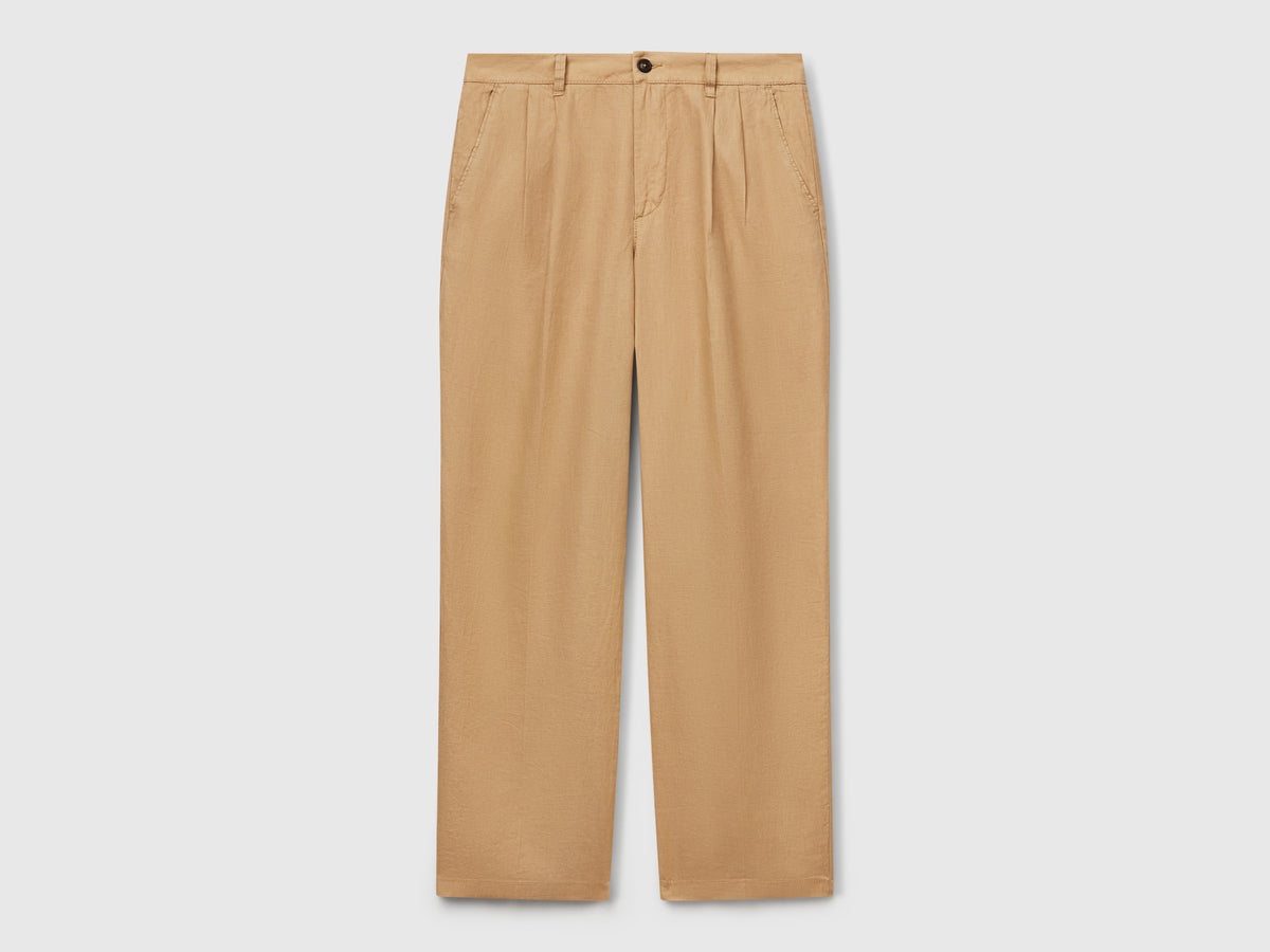 Chino ampi in puro lino