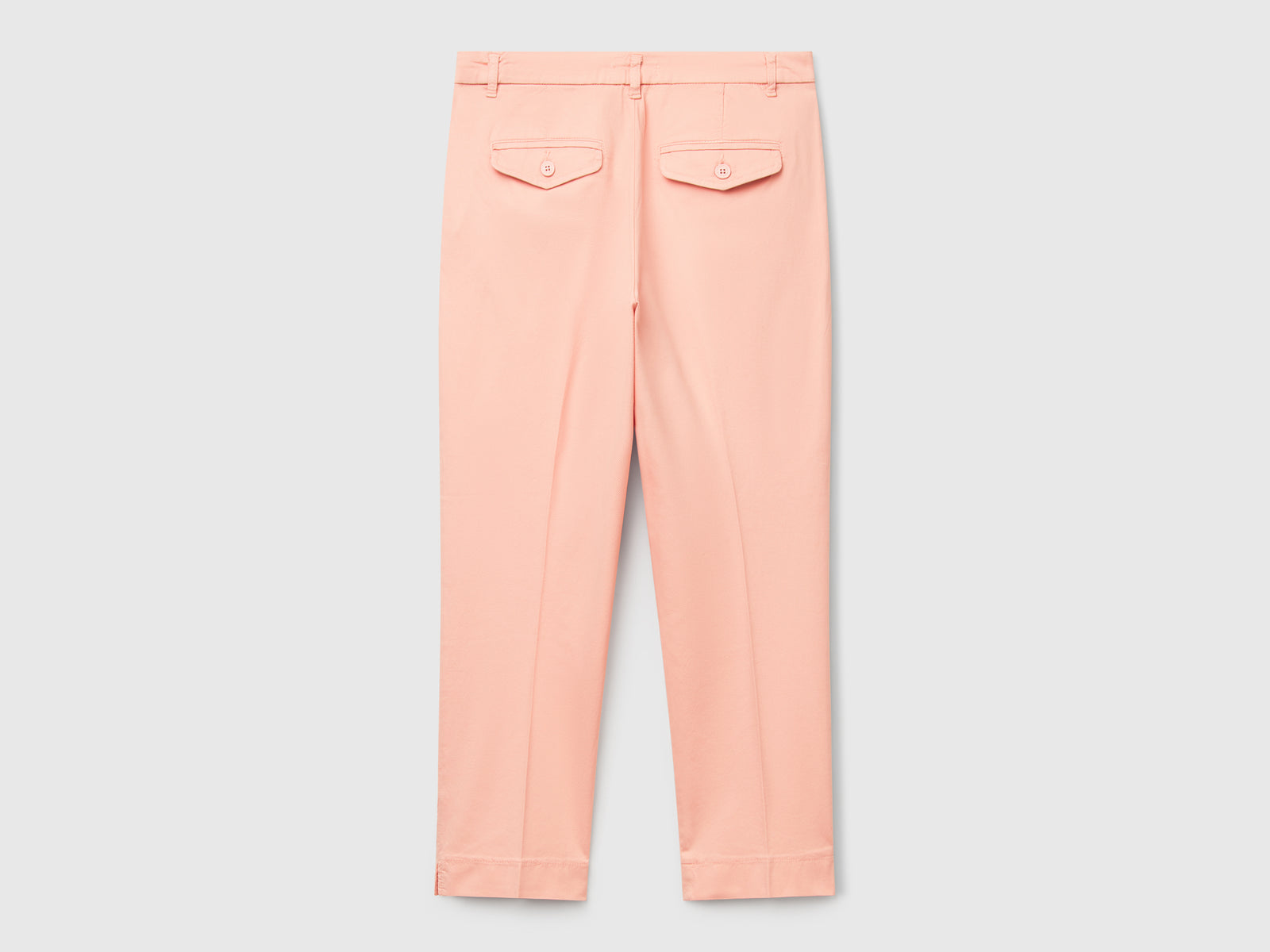 Pantalones chinos cropped de algodón elástico da donna rosa tenue 2 | Benetton Outlet