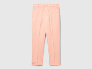 Pantalones chinos cropped de algodón elástico