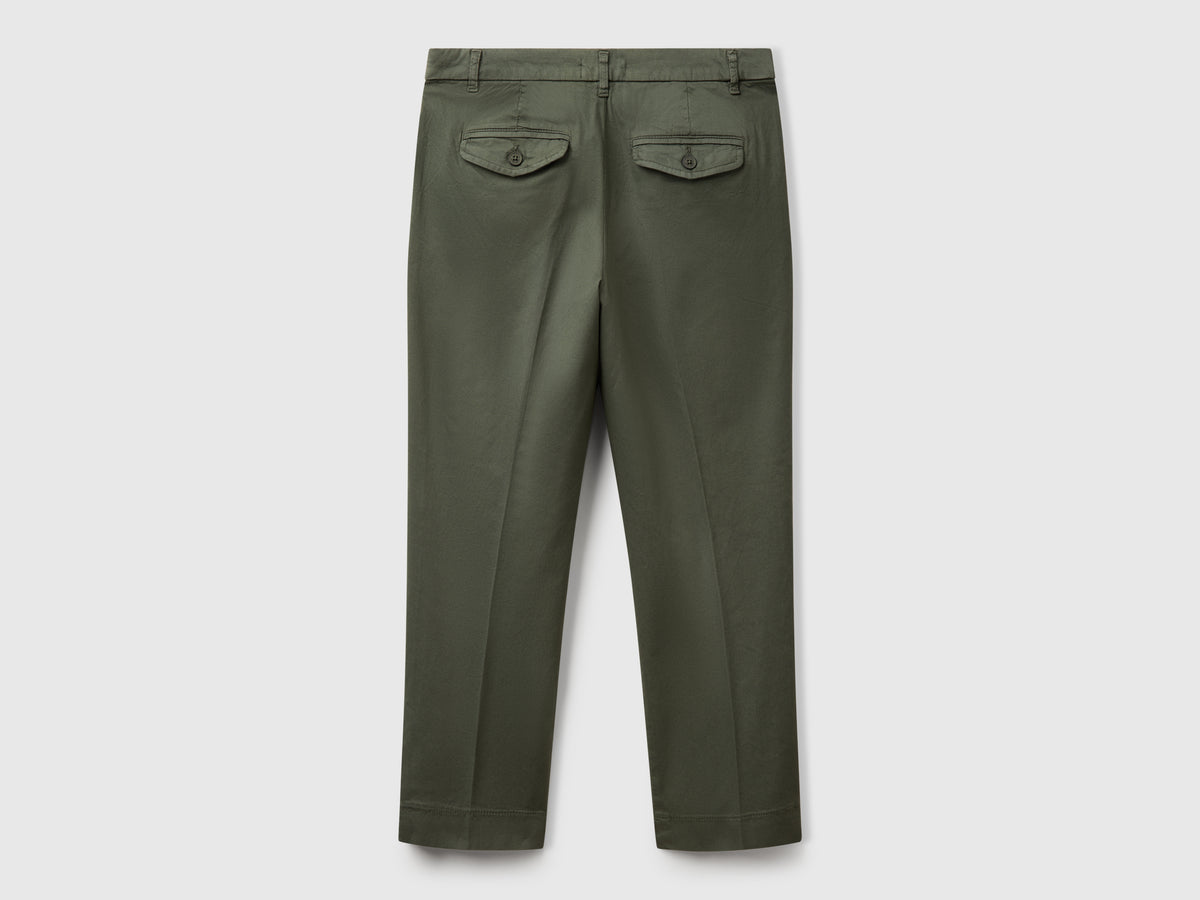 Chino cropped in cotone stretch