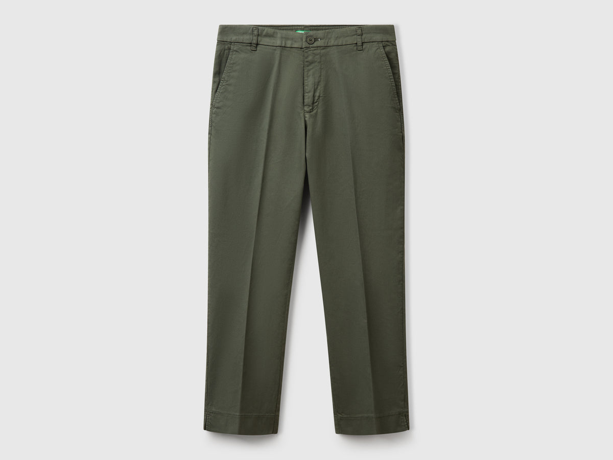 Chino cropped in cotone stretch