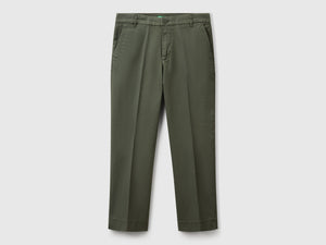 Chino cropped in cotone stretch
