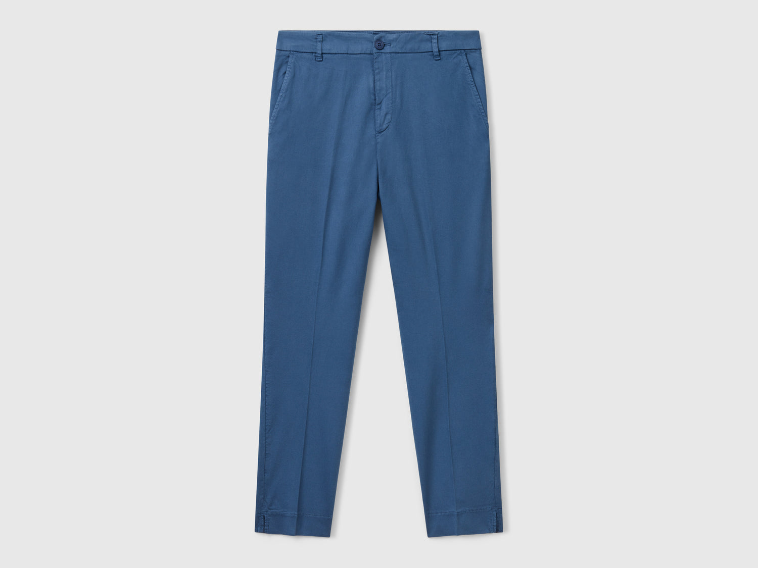 Pantalones chinos cropped de algodón elástico da donna avio | Benetton Outlet