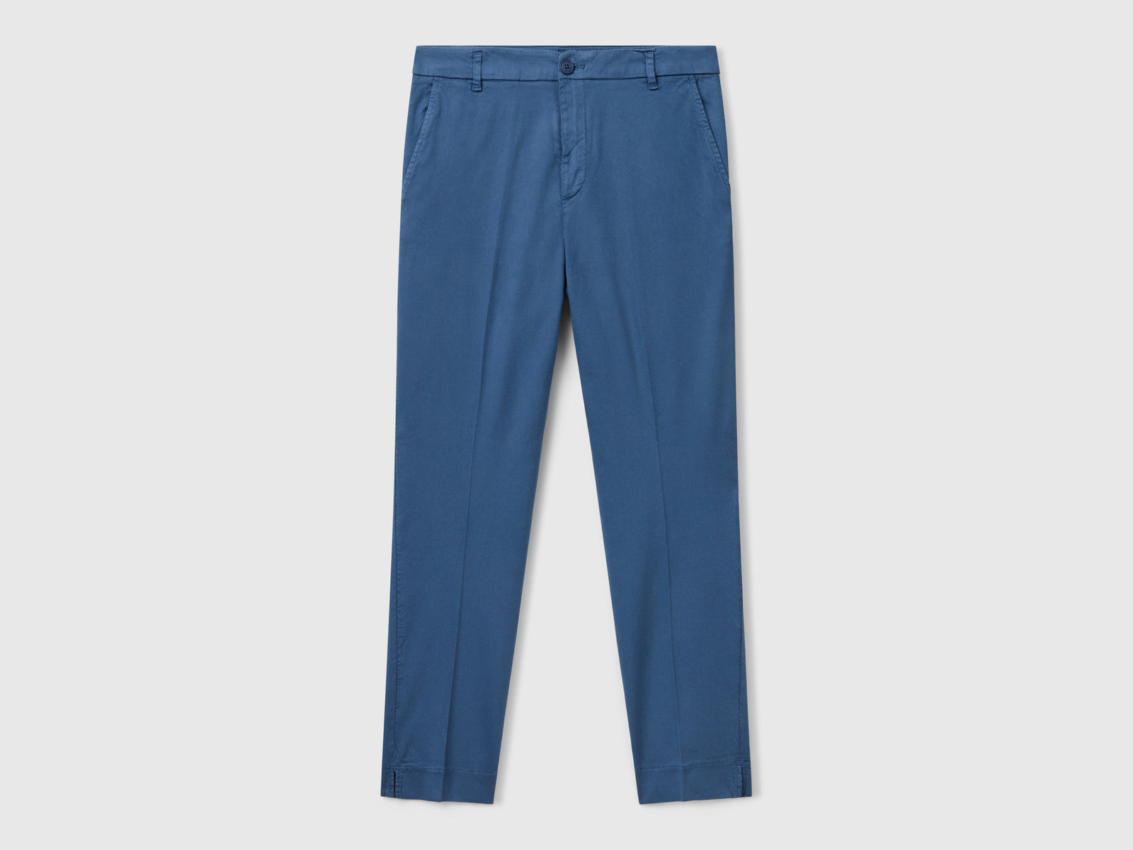 Pantalones chinos cropped de algodón elástico da donna avio | Benetton Outlet