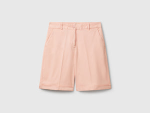 Bermuda con risvolto in cotone stretch