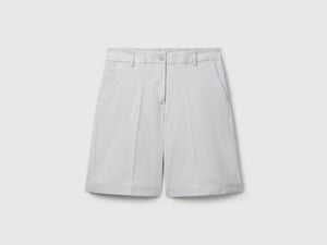 Bermuda con risvolto in cotone stretch