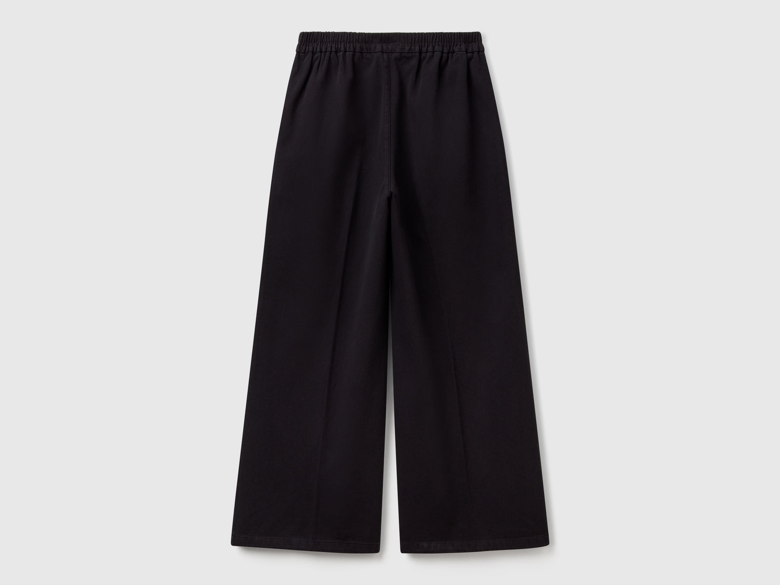 Pantaloni palazzo a vita alta da donna nero 2 | Benetton Outlet
