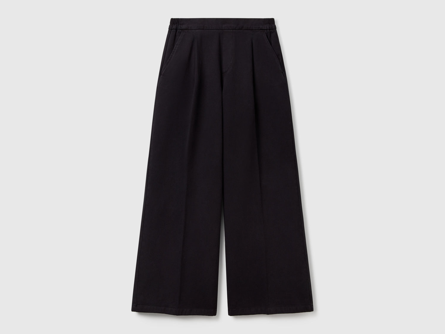 Pantaloni palazzo a vita alta da donna nero | Benetton Outlet