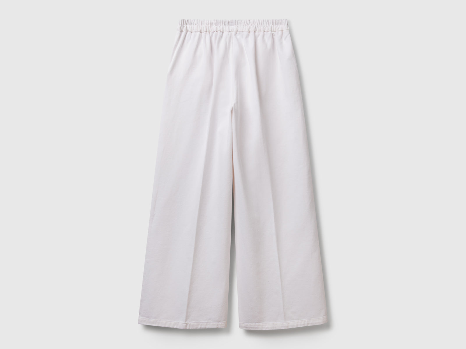 Pantaloni palazzo a vita alta da donna bianco 2 | Benetton Outlet