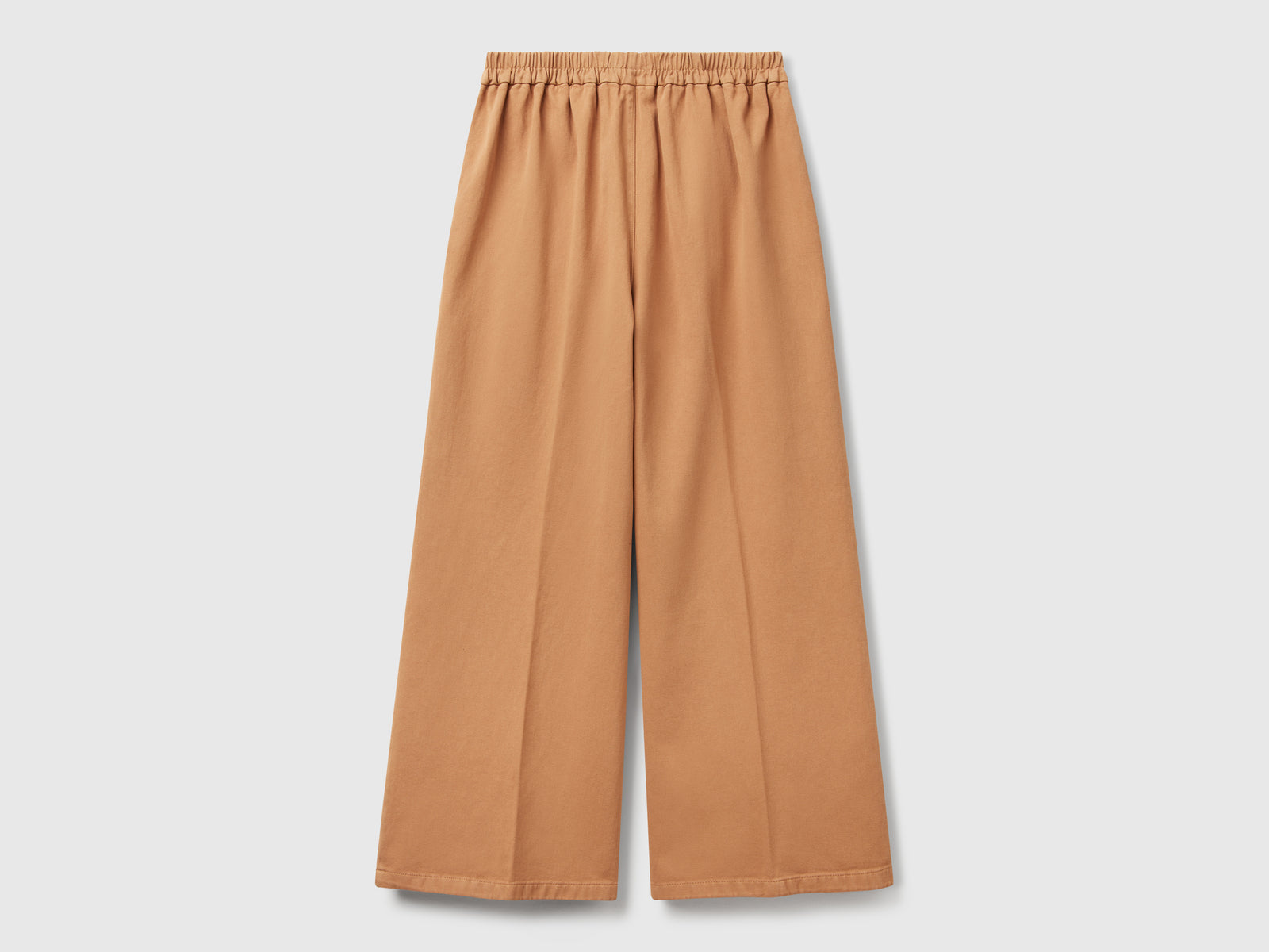 Pantaloni palazzo a vita alta da donna cammello 2 | Benetton Outlet