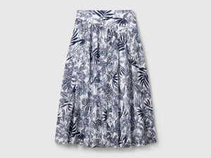 Gonna lunga con stampa tropicale