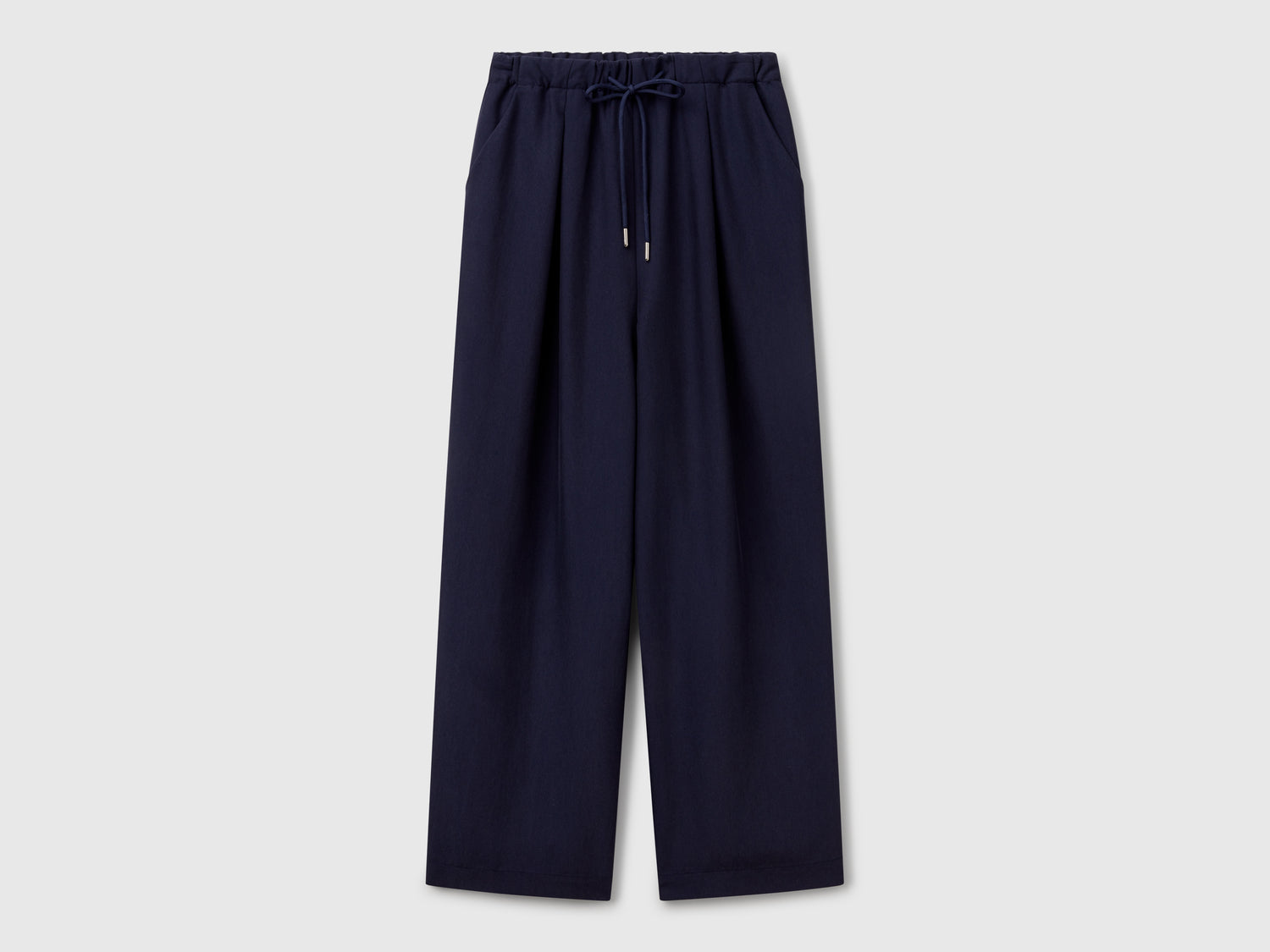 Wide trousers in viscose blend da donna blu scuro | Benetton Outlet