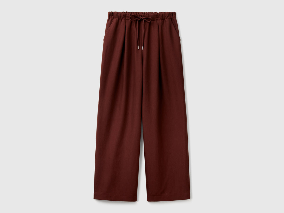 Pantaloni ampi in misto viscosa