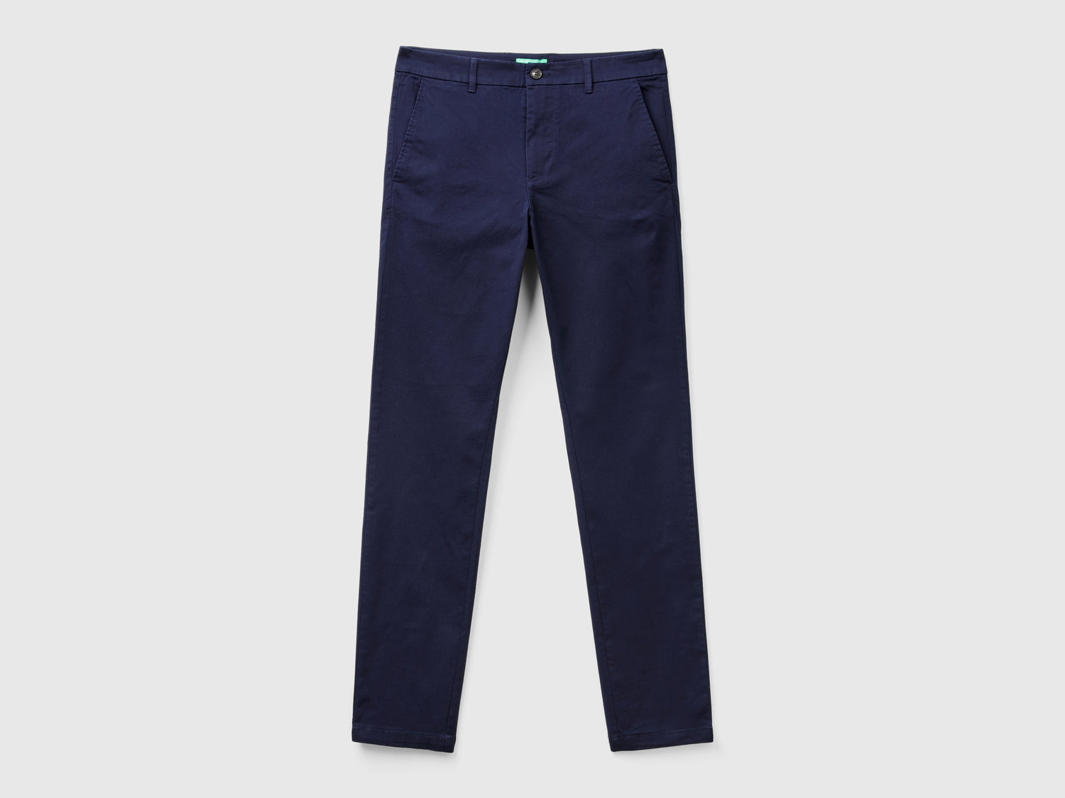 Chino slim fit in cotone stretch da uomo blu scuro | Benetton Outlet
