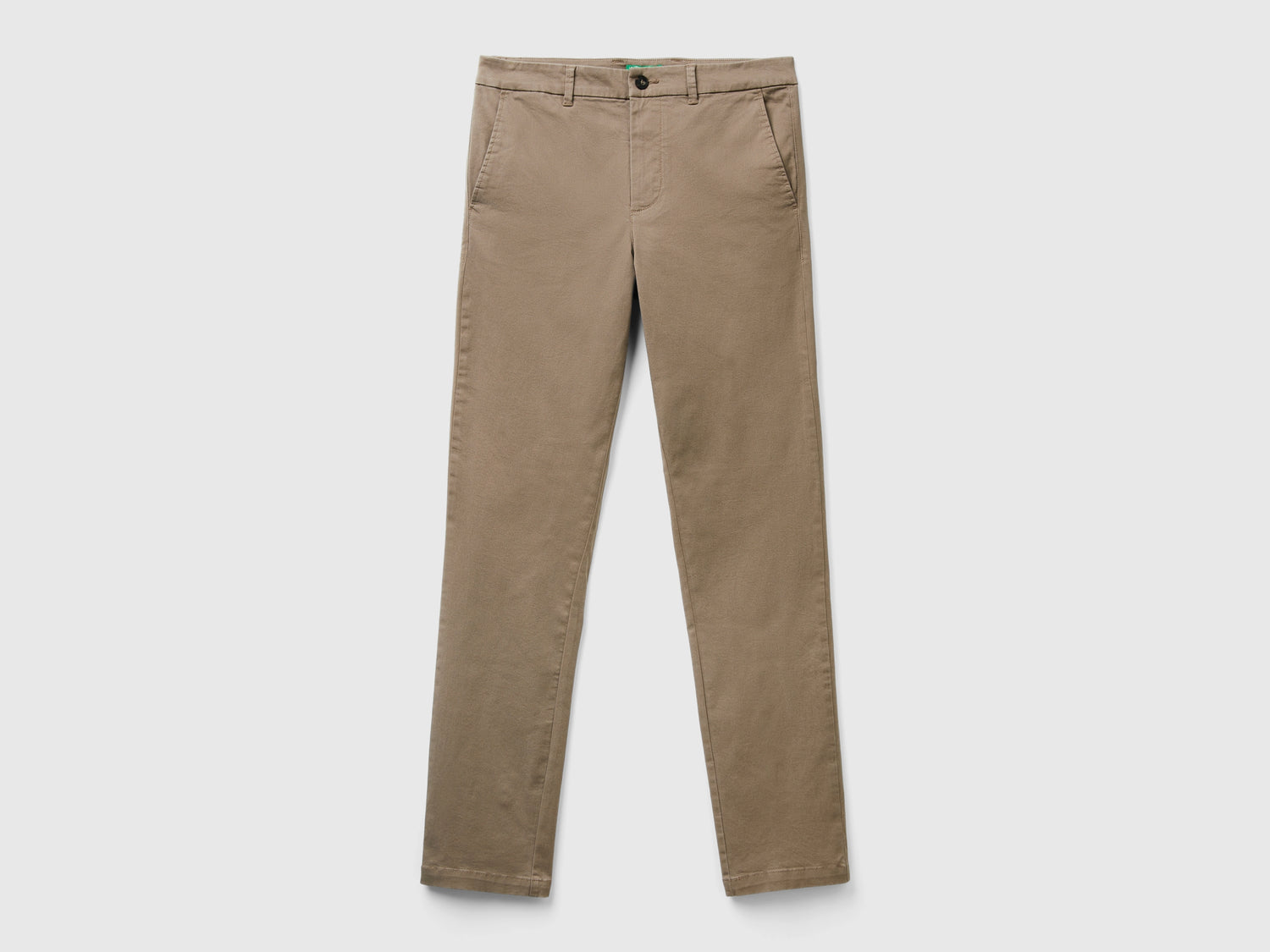 Chino slim fit in cotone stretch da uomo tortora | Benetton Outlet