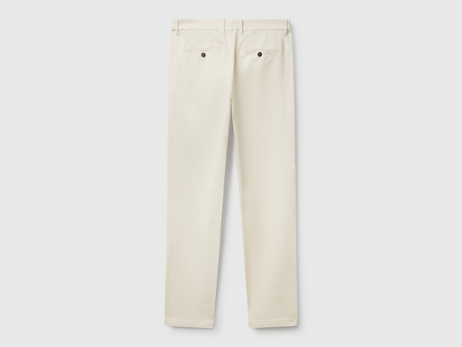 Chino slim fit in cotone stretch da uomo bianco panna 2 | Benetton Outlet