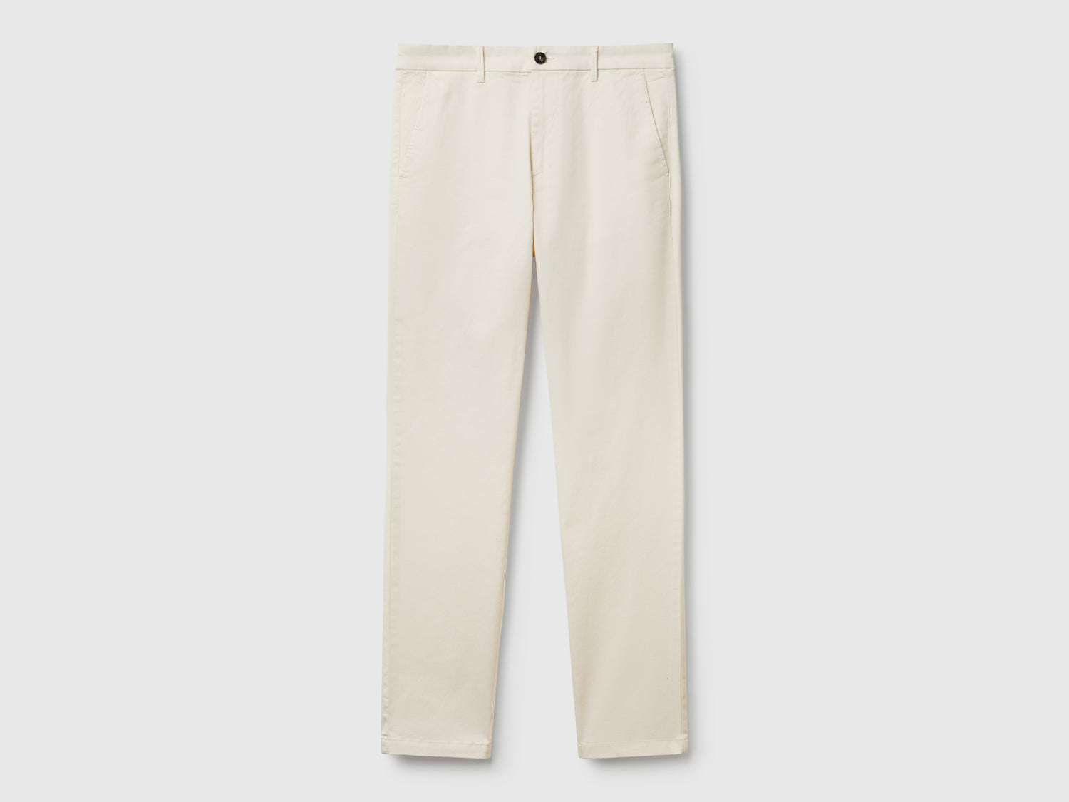 Chino slim fit in cotone stretch da uomo bianco panna | Benetton Outlet