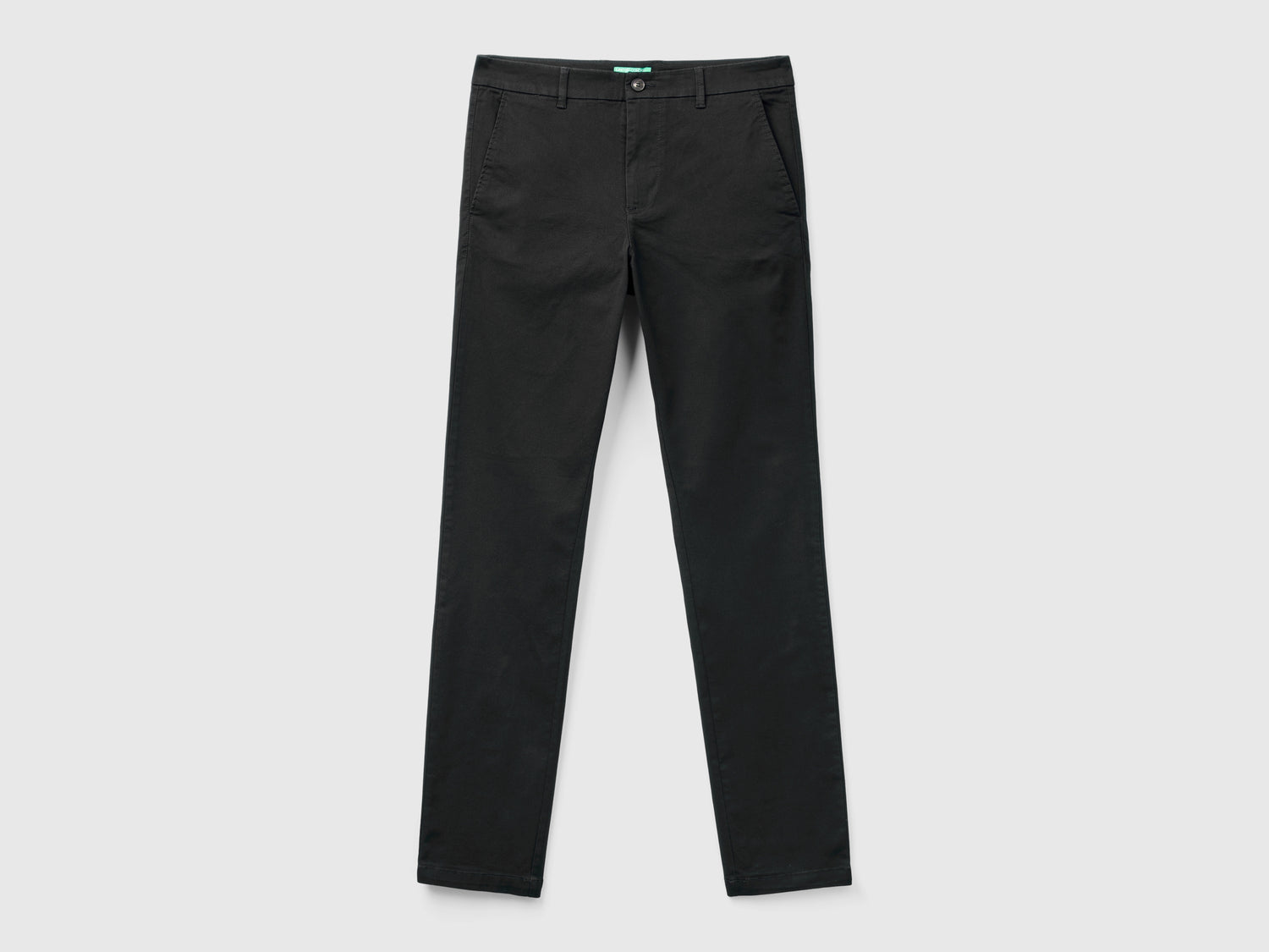 Chino slim fit in cotone stretch da uomo nero | Benetton Outlet