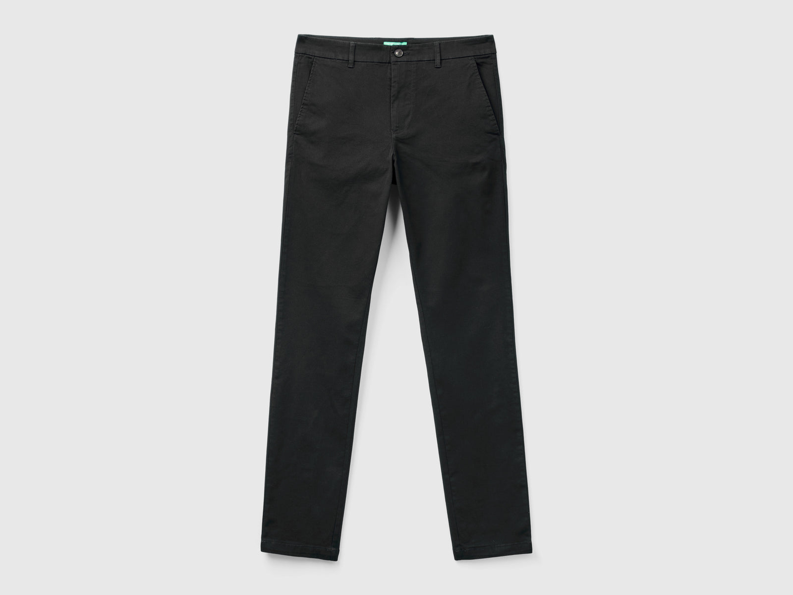 Chino slim fit in cotone stretch da uomo nero | Benetton Outlet