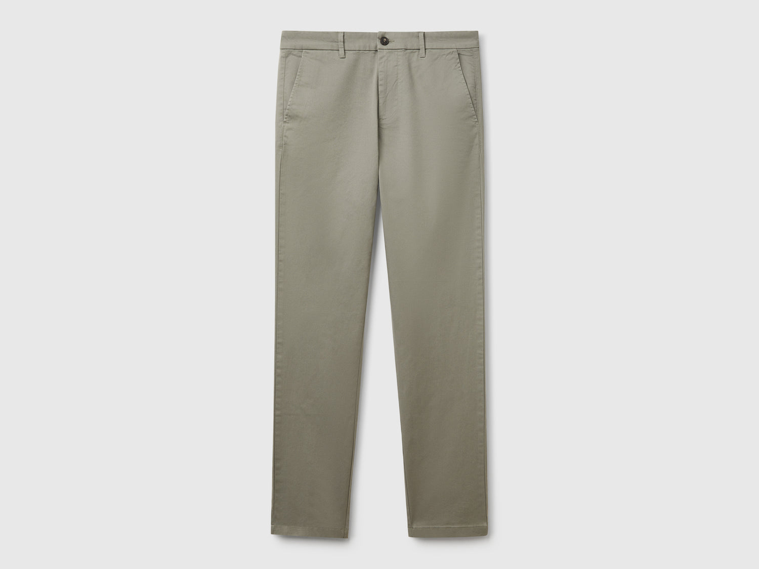 Chino slim fit in cotone stretch da uomo verde chiaro | Benetton Outlet