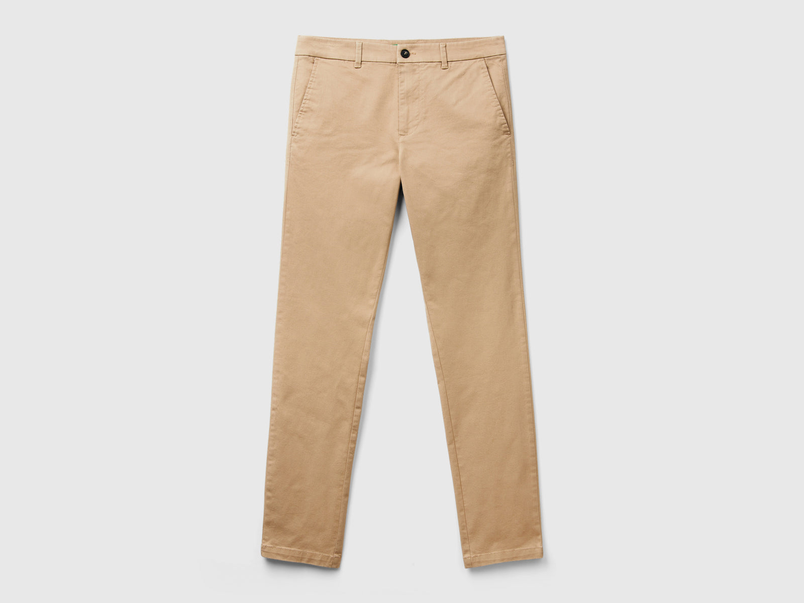 Chino slim fit in cotone stretch da uomo beige | Benetton Outlet