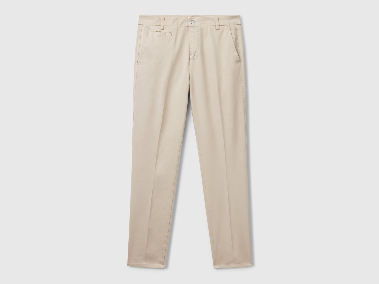 Chino slim fit in cotone da donna beige | Benetton Outlet