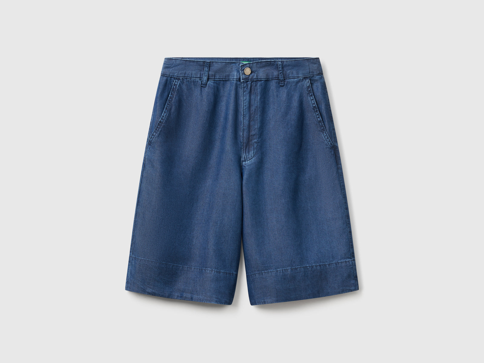 Bermuda in chambray da donna blu scuro | Benetton Outlet