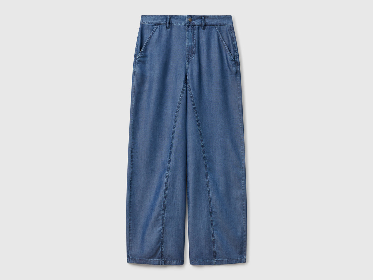 Pantaloni ampi in chambray