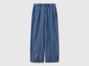 Pantaloni ampi in chambray