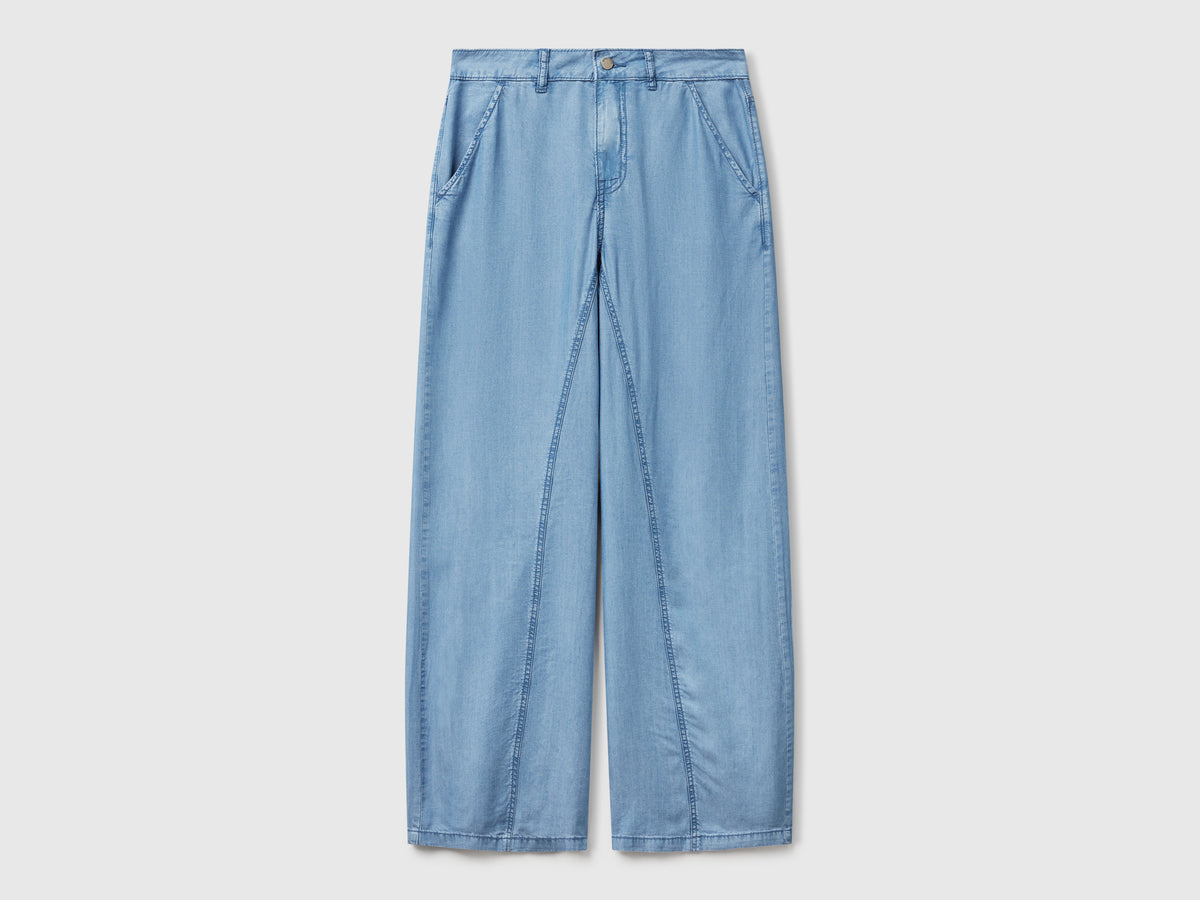 Pantaloni ampi in chambray
